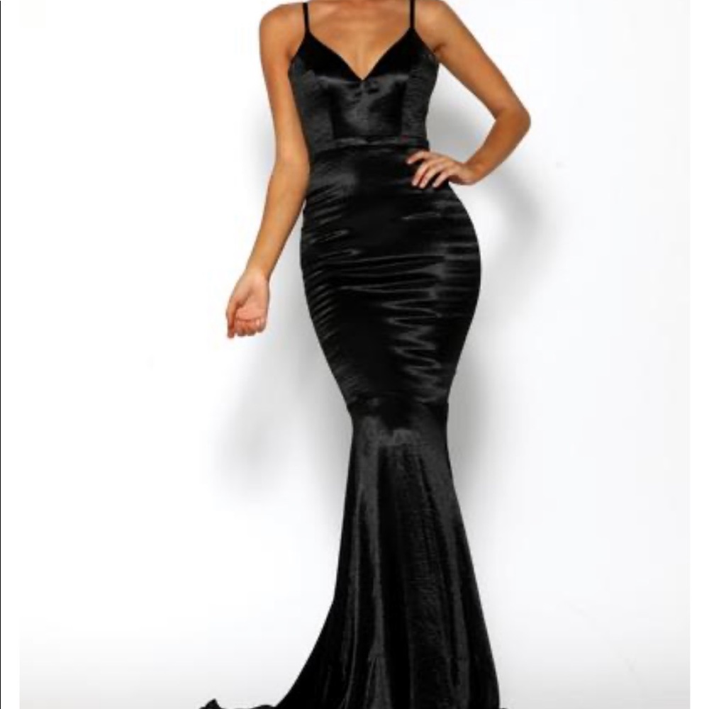 Black satin dress